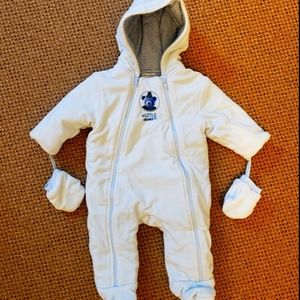 Size 3-6 Months Light Blue Velour Snowsuit